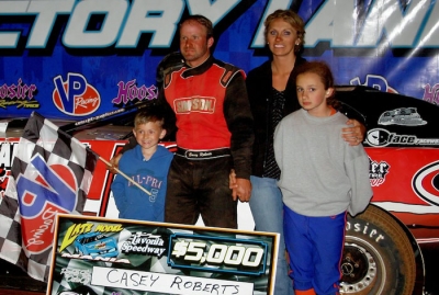 Casey Roberts and family in victory lane. (Alison Williams)