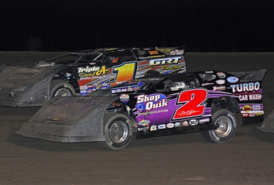 John Anderson (2) heads for victory at Jetmore. (Ron Mitchell)