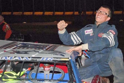 Billy Workman Jr. emerges from his winning car. (Steve Reeck)