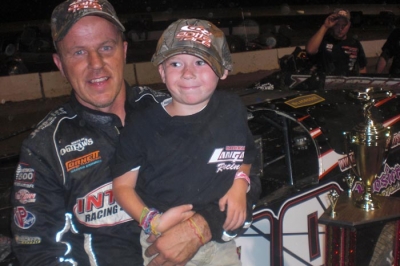 Darrell Lanigan and Gavin, along with his lucky Silly Bandz. (Kevin Kovac)