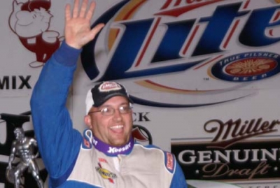 T.J. Criss waves to fans at 34 Raceway. (Dana Royer)