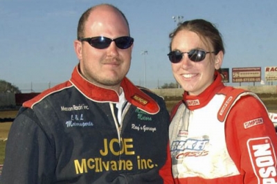 Jason and Kristin Flory during their 2005 racing trip to Florida Speedweeks. (DirtonDirt.com)