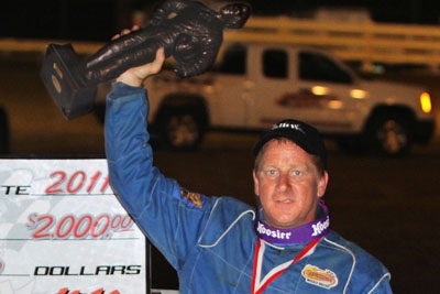 Terry Neal celebrates his first series win in two years. (John Vass)