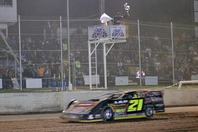Billy Moyer takes the win a I-30 Speedway. (Best Photography)