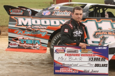 Max Blair enjoys victory lane for his first Fastrak Northeast victory in nine months. (Tommy Michaels)