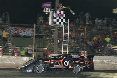 Scott Weber crosses the finish line for his second PCRA victory of 2012. (stlracing.com)