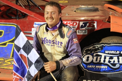 Chris Garnes shocked World of Outlaws drivers with a victory at I-77 Raceway Park. (Kevin Kovac)