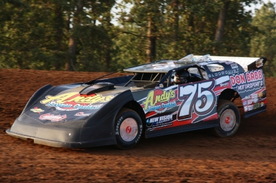 Terry Phillips warms up at Monett, where he earned Tuesday's $3,000 victory. (Ron Mitchell)