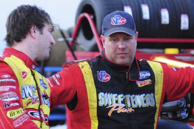 Vic Coffey (right) and teammate Tim McCreadie (left) will tackle Little Valley Speedway. (dt52photos.com)