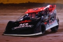 Jonathan Davenport dominated March 4’s $7,000 Wieland Winternationals opener at Golden Isles Speedway on the Lucas Oil Late Model Dirt Series for his first triumph of the season. (joshjamesartwork.com)