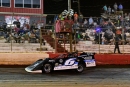 Hudson O'Neal takes the checkered flag first in March 22's Hunt the Front Super Dirt Series feature at Talladega Short Track in Eastaboga, Ala. (Zackary Washington/Simple Moments Photography)
