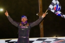 Ben Watkins celebrates March 28's Coltman Farms Carolina Clash Super Late Model Series victory at Friendship Motor Speedway in Elkin, N.C. (Austin Bumgarner)