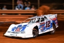 Prelim winner Ashton Winger continued rollling in the main event, winning June 10 at Lavonia (Ga.) Speedway for his fourth straight Hunt the Front Super Dirt Series victory. (facebook.com/htfseries)