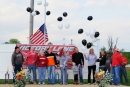 Paul Crockett's family release balloons May 11 at Brownstown (Ind.) Speedway in tribute to the three-time champ who died earlier in the week. (Mark Schaefer)
