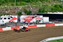 The Lucas Oil Late Model Dirt Series hauler is parked outside turns three and four at Batesville (Ark.) Motor Speedway for the Bay Boy 98. (thesportswire.net)