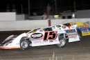 Brian Harris (15) outdueled Andy Eckrich on Tuesday at West Liberty (Iowa) Raceway for his fourth straight Deery Brothers Summer Series victory. (Rick Neff)