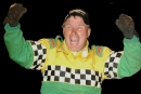 Chris Wall celebrates his $20,005 victory Oct. 8, 2005, in the Magnolia State 100 at Columbus (Miss.) Speedway. (Brian McLeod)