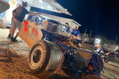 The car Chub Frank rolled at Lernerville. (DirtonDirt.com)