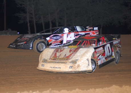 Winner Jay Brinkley (10) battles Brandon King (14) in Tuscumbia, Ala. (Sherry Kiser)