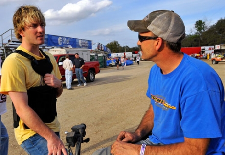 Tim McCreadie (left) visited Volusia (Fla.) Speedway Park in February. (thesportswire.net)