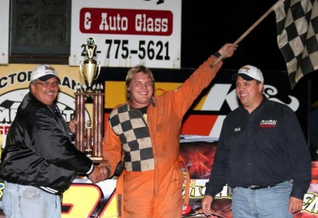 Adam Thrush celebrates at Merritt. (Steve Datema)