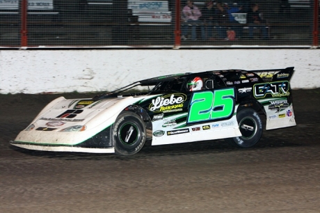 Chad Simpson heads for victory at West Liberty. (mikerueferphotos.photoreflect.com)