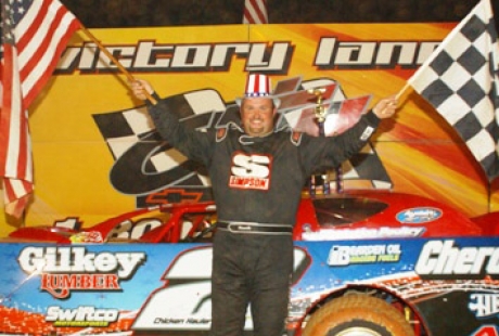 Dennis Franklin enjoys victory lane. (Randy Houser)