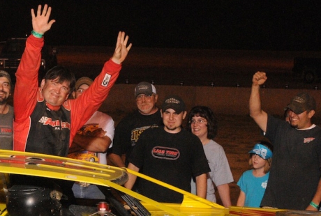 Jason Covert emerges from his winning car. (Joe Nowak)