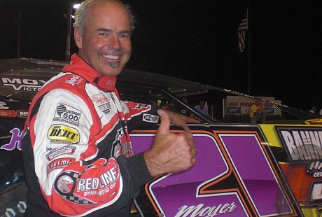 Billy Moyer in victory lane at Shawano. (Kevin Kovac)