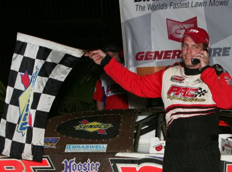 Matt Miller phones home after his victory. (ronskinnerphotos.com)