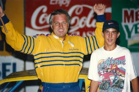 Rusty Cummings and his son Kyle after a 1996 SUPR victory in Baton Rouge, La.