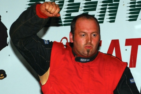 Jason Hiett celebrates in victory lane at Green Valley. (focusedonracing.com)