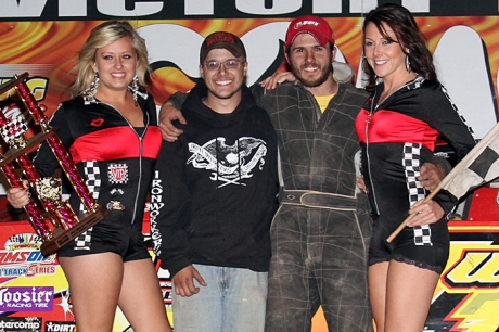 Tom Waseleski Jr. celebrates his first Dart Challenge Series victory. (Randy Murray)