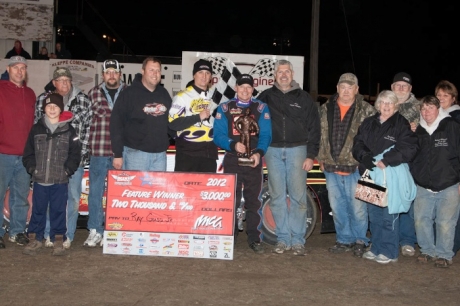 Ray Guss and supporters celebrate his West Liberty victory. (Dan Busch)