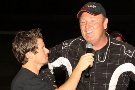 Johnny Virden in victory lane at Riverside. (Woody Hampton)