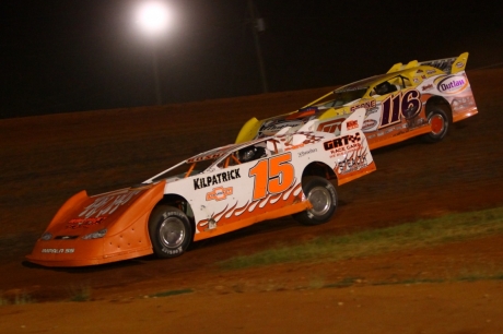 Randy Weaver (116) stalks Tim Busha (15) at Talladega. (gfkphotography.com)