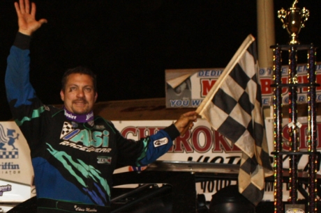 Chris Madden waves to his fans after his BEAST victory. (Gene Murphy)