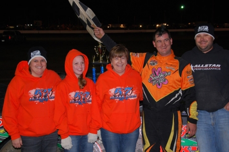 Bub McCool's team enjoys victory lane at Greenville. (photobyconnie.com)