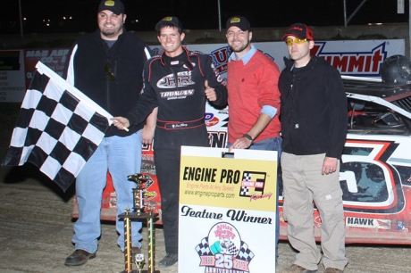 Jon Henry enjoys victory lane. (Action Photo)