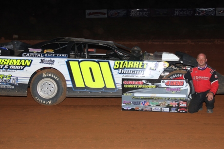 Casey Roberts visits victory lane at Cleveland County. (ZSK Photography)