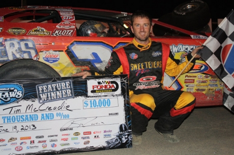 Tim McCreadie won at Fonda Speedway. (Kevin Kovac)