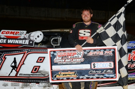 Ross Camponovo enjoys victory lane in Camden, Tenn. (dt52photos.com)