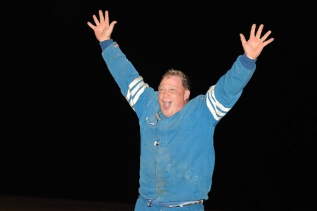 Shawn Claar celebrates at Marion Center. (stivasonphotos.com)