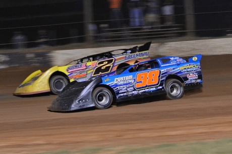 Casey Barrow (98) heads for a $4,000 victory at Albany. (dleephotography.smugmug.com)