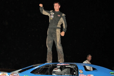 Chad Mahder celebrates in Superior. (Scott Swenson)