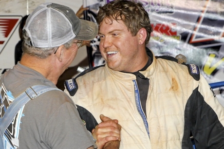 Brett Hamm celebrates one of his FUEL victories. (Howard Lawson)