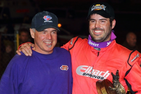 Billy Moyer (left) with his namesake son in February. (heathlawsonphotos.com)