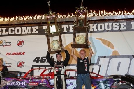 Bobby Pierce and son Bob in victory lane. (heathlawsonphotos.com)