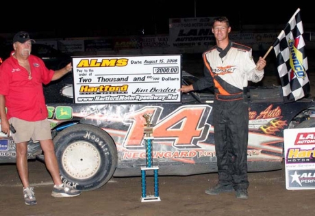 Mathew and track owner  Jim Borden. (Jim DenHamer)