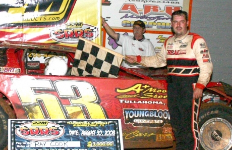 Ray Cook visits victory lane. (Doris Cherry)